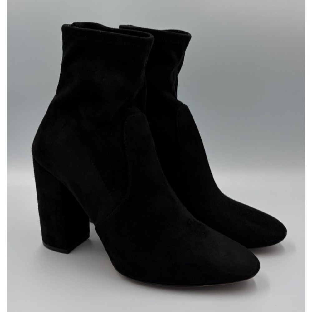 ALDO Womens Size 8 Black Ankle Boots Block Heel Back Zip Round Toe Dress Booties